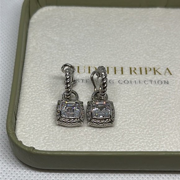 Judith Ripka Sterling Silver Diamonique Earrings - Picture 11 of 12